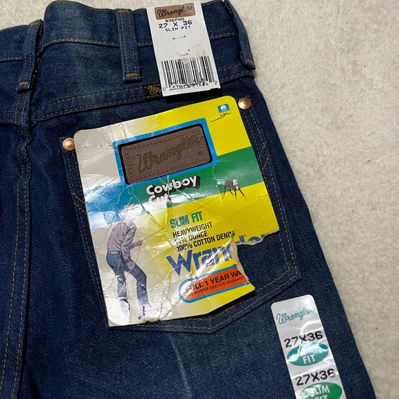 wrangler vintage 90s cowboy cut slim fit denim jean - Picture 3 of 9